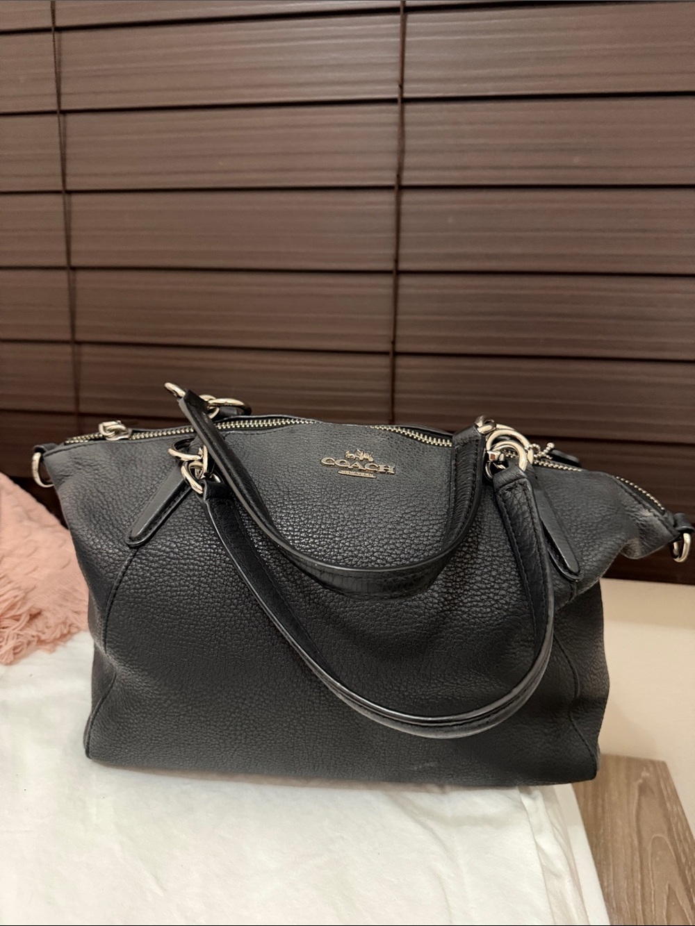 Coach Black Leather Satchel Bag